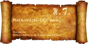 Matkovich Tímea névjegykártya